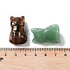 Natural Gemstone Carved Cat Statues Ornament G-P525-11-3