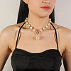 ABS Plastic Imitation Pearl Round Beaded Pendant Necklaces & Dangle Earrings Sets for Women WGD1C77-02-3