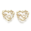 Brass Micro Pave Clear Cubic Zirconia Charms KK-S348-522-NF-1