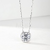 925 Sterling Silver Crystal 2CT Moissanite Square Pendant Necklaces for Women Casual Jewelry RU6226-2