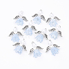 10Pcs Acrylic & Imitation Pearl Flower Angel Pendants PALLOY-YW00055-02-1