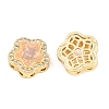 Brass Clear Cubic Zirconia Beads KK-B186-01G-01-2