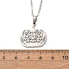Halloween 304 Stainless Steel Hollow Floral Pumpkin Pendant Cable Chain Necklaces for Men Women NJEW-K308-09P-5