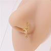 Brass Micro Pave Clear Cubic Zirconia Dangle Hoop Nose Rings WG50B47-06-2