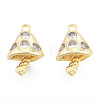 Brass Micro Pave Clear Cubic Zirconia Pendants KK-N231-396-2