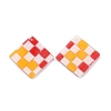 Checkerboard Style Rhombus Acrylic Pendants OACR-G008-01I-1