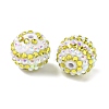 Striped Resin Rhinestone Beads OACR-A037-01G-2