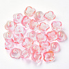 4-Petal Transparent Spray Painted Glass Bead Caps GGLA-S054-009B-03-1