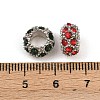 Platinum Plated Alloy Grade A Rhinestone European Beads CPDL-J022-11x6mm-P-2