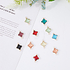 32Pcs 8 Colors Brass Glass Connector Charms GLAA-DC0001-15-4