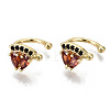 Brass Micro Pave Cubic Zirconia Cuff Earrings EJEW-S201-241G-NR-1