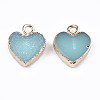 Electroplate Druzy Resin Pendants X-RESI-S366-01D-2