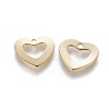 304 Stainless Steel Open Heart Charms STAS-L233-043G-2