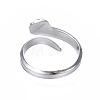 Non-Tarnish 304 Stainless Steel Snake Wrap Open Cuff Ring for Women RJEW-T023-78P-2