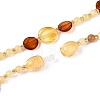 Natural Amber Flat Round and Round Beaded Necklaces NJEW-T019-11-5