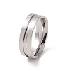 201 Stainless Steel Grooved Line Finger Ring for Women RJEW-I089-30P-1