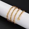 3mm Rack Plating Brass Rope Chain Necklaces for Women Men MAK-L044-29G-2