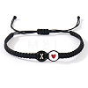 304 Stainless Steel Alphabet Beads Braided Bead Bracelets RY3090-50-1