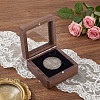 Wood Badge Packing Magnetic Boxes with Acrylic Visible Window Lid CON-WH0095-239A-01-4