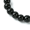 Halloween Theme 8.5mm Synthetic Black Stone Beaded Stretch Bracelets BJEW-JB10882-02-4