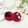 Velvet Cover Plastic Couple Ring Box VBOX-WH20003-001F-3
