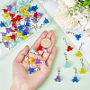 50Pcs 5 Colors Frosted Flower Transparent Acrylic Pendant Decoration HJEW-HY0001-01-3
