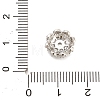 Flower Brass Micro Pave Clear Cubic Zirconia Bead Caps KK-H527-36P-3