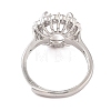 Rack Plating Round Brass Micro Pave Cubic Zirconia Adjustable Ring Components LS-KK-Q819-05P-3