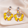 Flower Alloy Rhinestone Dangle Stud Earrings FS-WG119D4-03-1