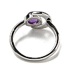 Natural Amethyst Adjustable Rings RJEW-K269-09P-09-3