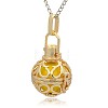 Golden Tone Brass Hollow Round Cage Pendants KK-J235-08G-2