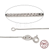 Anti-Tarnish Rhodium Plated 925 Sterling Silver Box Chain Necklaces STER-F039-45cm-03P-4