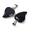 Synthetic Blue Goldstone Heart Pendants G-H073-03P-09-2