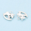 Textured 925 Sterling Silver Rocking Horse Charms STER-T009-09S-2