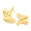 Rack Plating Brass Gingko Leaf Dangle Stud Earrings EJEW-A028-21G-2