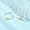2Pcs 2 Styles Natural Cultured Freshwater Pearl Beaded Finger Rings RJEW-JR01050-1