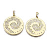 Brass Micro Pave Clear Cubic Zirconia Pendants ZIRC-N039-061-NF-1
