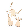 Christmas Theme Natural Wood Pendant Decorations HJEW-P010-06-2
