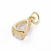 Brass Micro Pave Cubic Zirconia Pendants ZIRC-E164-64G-D-2