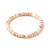 Polymer Clay Heishi Beads Stretch Bracelet BJEW-JB07204-2