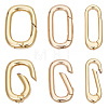 HOBBIESAY 6Pcs 3 Styles Brass Spring Gate Rings KK-HY0003-60-1