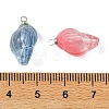 Gradient Color Spray Painted Glass Pendants PALLOY-JF05409-3