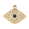 304 Stainless Steel with Rhinestone Pendants STAS-Z186-19G-1
