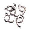 Gunmetal Plated Alloy Letter Pendants LS-PALLOY-J718-01B-Q-2