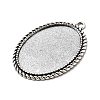 Tibetan Style Alloy Pendant Cabochon Settings X-TIBEP-N003-17AS-2