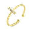 Rack Plating Brass Open Cuff Rings for Women RJEW-F162-02G-I-1