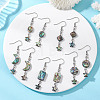 Star Natural Abalone Paua Shell Dangle Earrings EJEW-JE06884-1