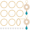 20Pcs Brass Textured Ring Stud Earrings for Women KK-BC0009-23-1