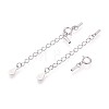 925 Sterling Silver Curb Chain Extenders STER-T008-60S-2