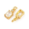 Brass Pave Cubic Zirconia Charms CU-CBA3D67-07G-06-2
